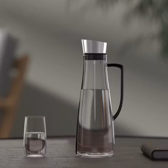 Boccale di birra in vetro senza piombo Brocca per acqua in vetro Caraffa per refrigeratore d'acqua Caraffa in vetro per vino