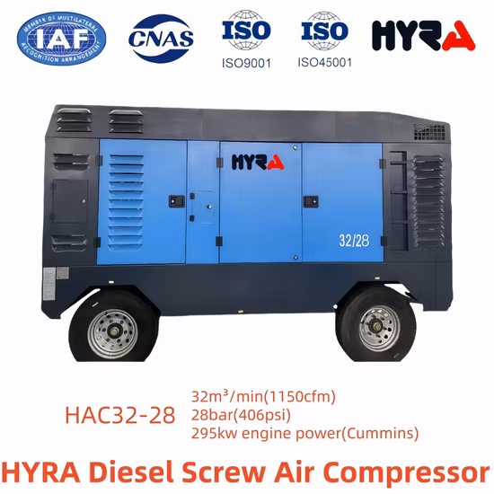Compressore d'aria portatile diesel a vite da 1150 cfm con motore